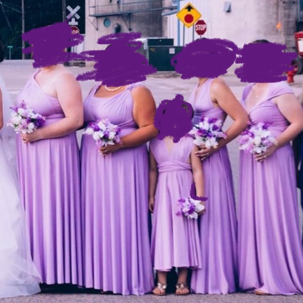 Plus convertible infinity lilac bridesmaid dress
